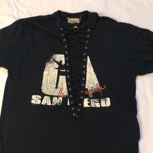 LF vintage lace up tee